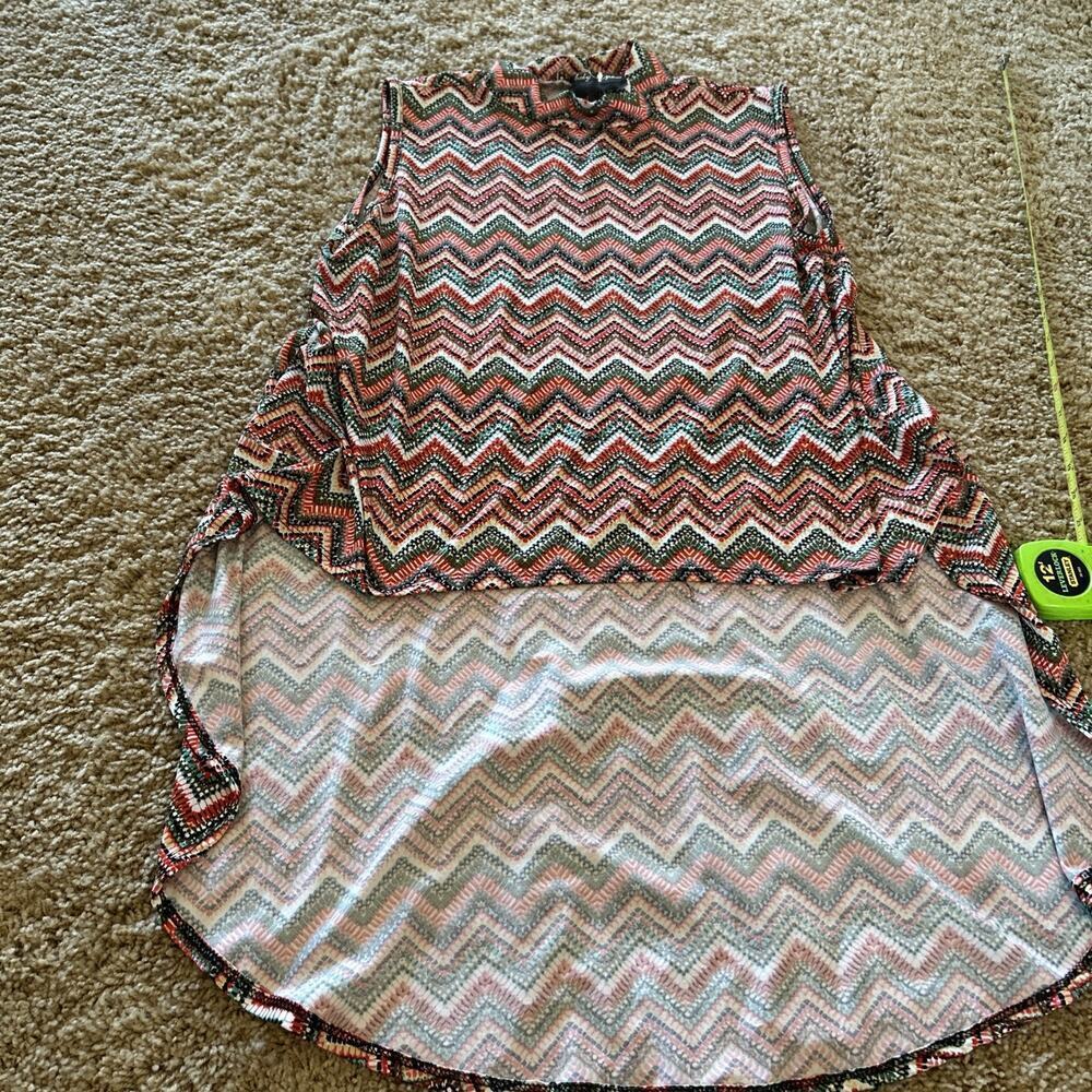 Vintage Baby Phat Y2K Hi Low Tunic Tank Top Shirt XL Womens Tribal Zigzag EUC - Picture 9 of 13
